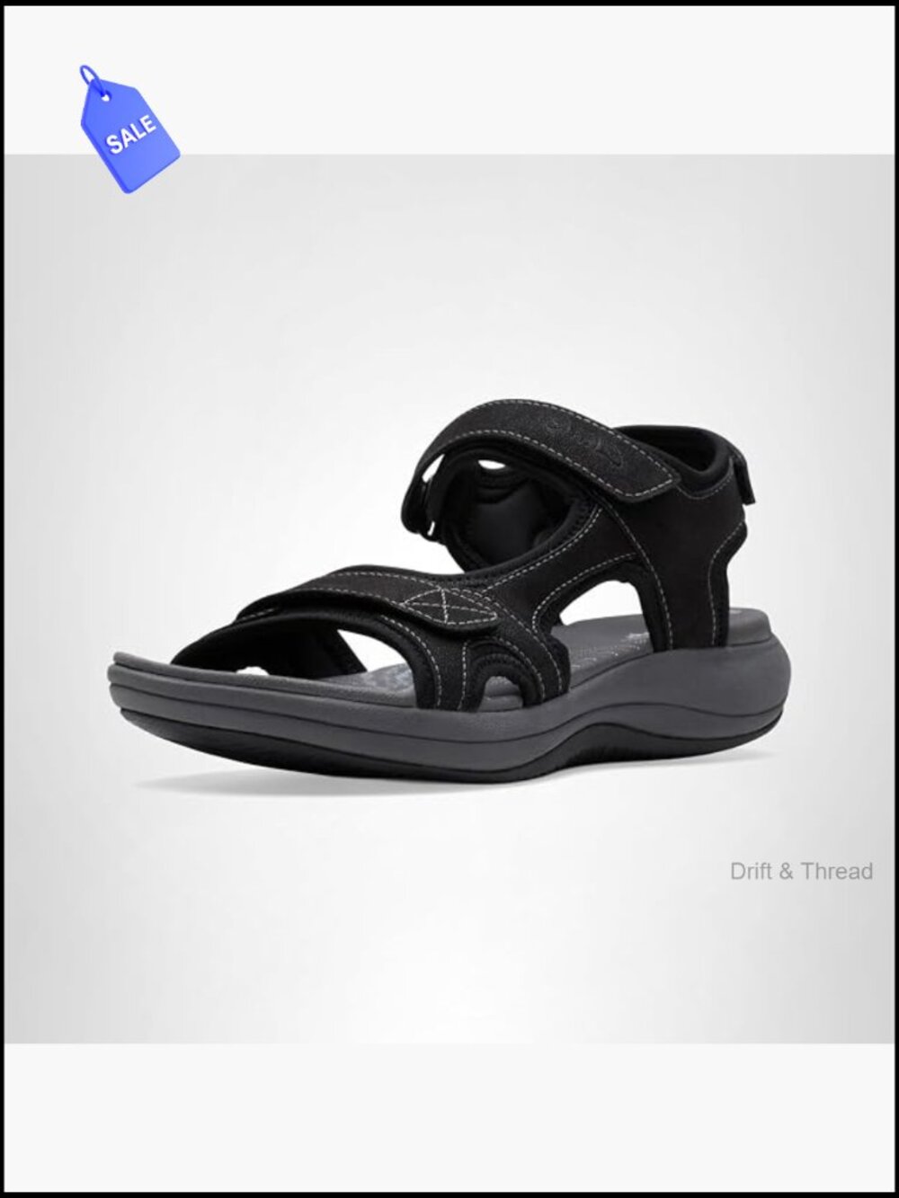 Platform Flat Sandals with Adjustable Buckle, EVA Footbed